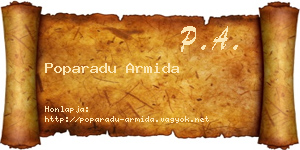 Poparadu Armida névjegykártya